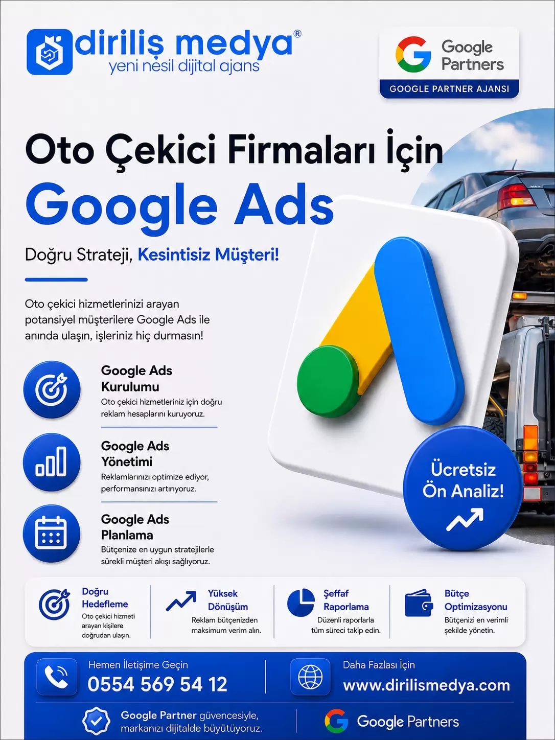 Oto Çekici Firmaları İçin Google Ads